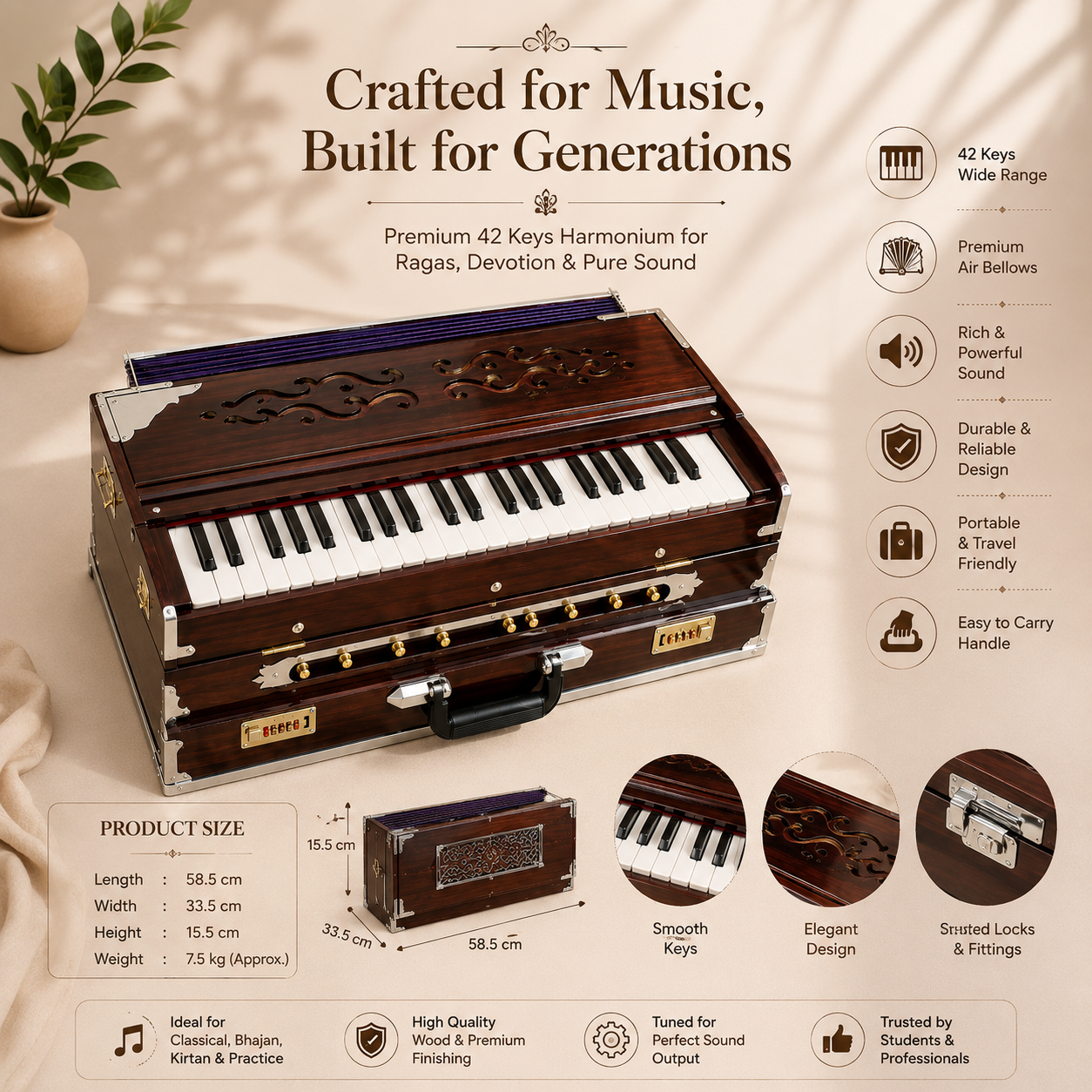 warRaj 42 Keys Premium Harmonium