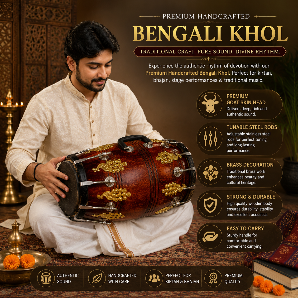 NaadVeda Premium Bengali Dholok
